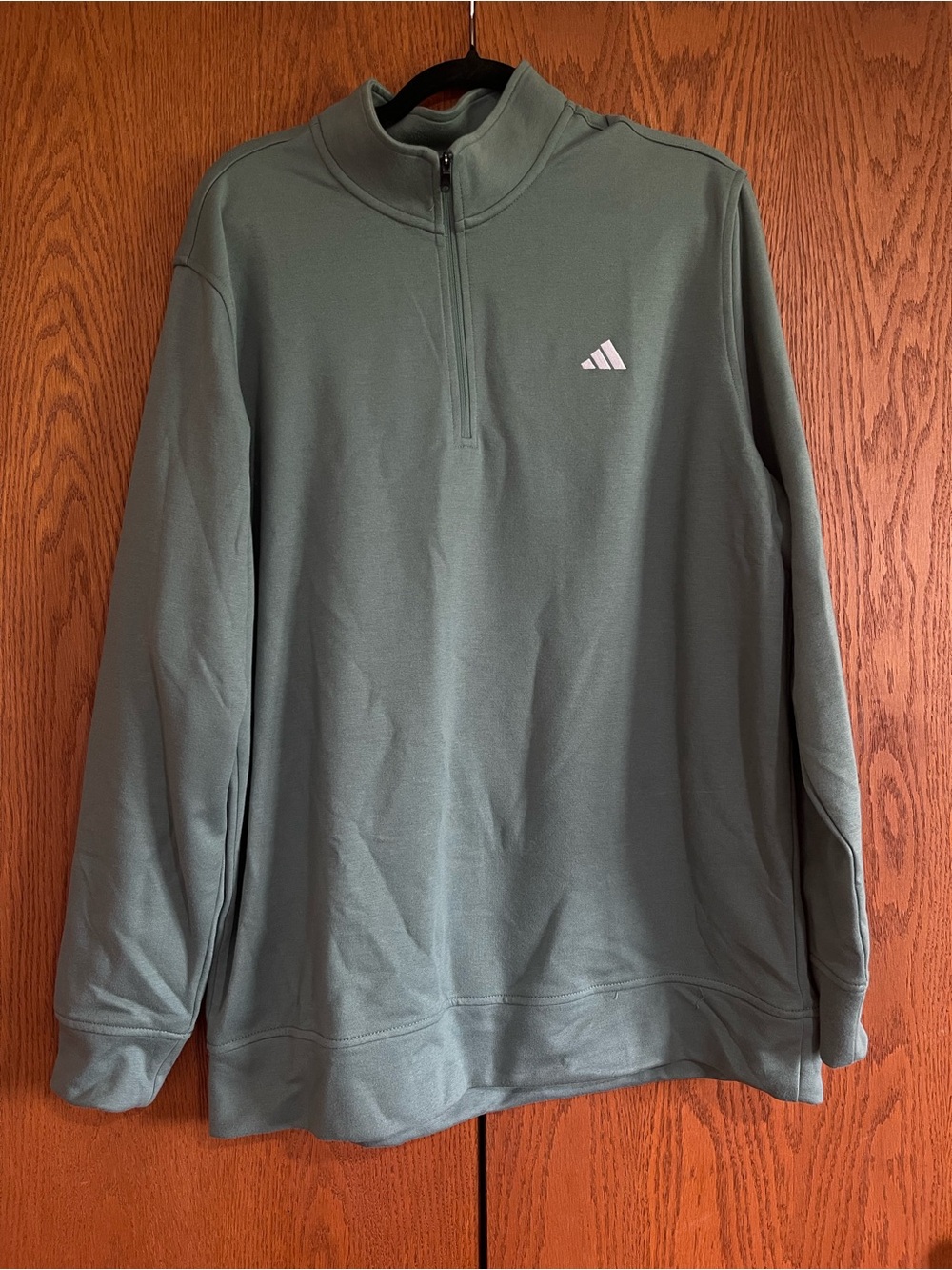 adidas Green Half-Zip Pullover with Logo